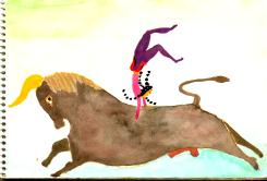 Malerei: der minoische Stiertanz ist zwar ausgestorben, die Lust zum Tanzen aber nicht